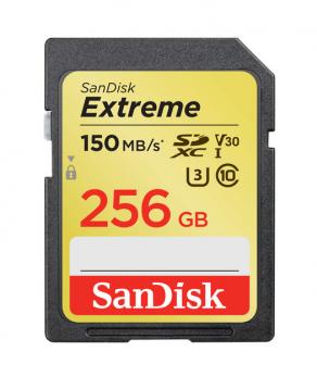 Extreme SDXC Card 256GB 150MB/s V30