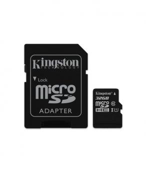 Kingston 32GB microSDHC Canvas Select 80R CL10 UHS-I Card + SD Adapter