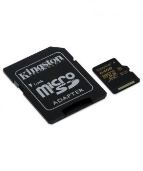 Kingston 64GB microSDXC Class U3 UHS-I 90R/45W + SD Adapter