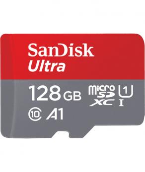 SanDisk Ultra microSDXC, 128GB, U1, C10, A1, UHS-1, 100MB/s R, 4x6, 10Y