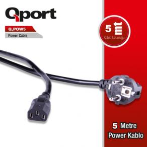 Qport Q-POW5 PC Power Kablosu 5 Metre