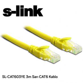 S-Link SL-CAT603YE CAT6 Patch Kablo 3m Sarı