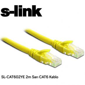 S-link SL-CAT602YE CAT6 Patch Kablo 2m Sarı