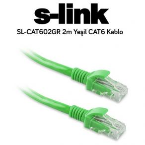 S-link SL-CAT602GR CAT6 Patch Kablo 2m Yeşil